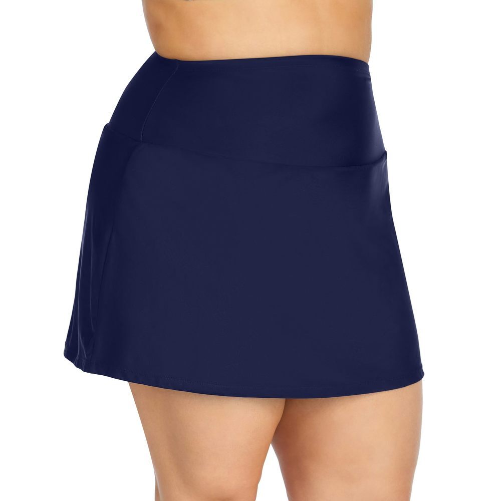 Island Escape Womens Plus Beachwear Summer Swim Bottom Separates Navy 18W